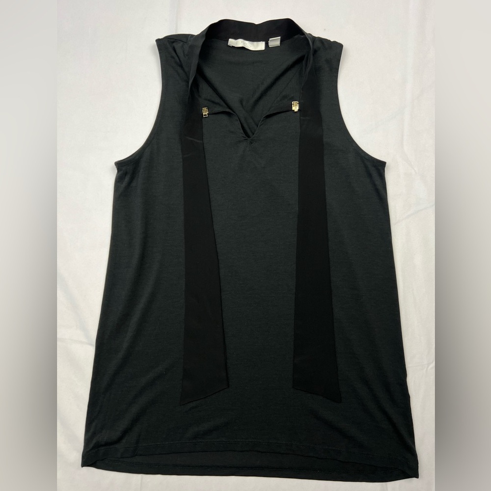 Hugo Boss Black Sleeveless Top Blouse Tie Detail Women’s